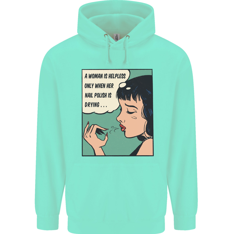 Woman Is Only Helpless Female Empowerment Mens 80% Cotton Hoodie Peppermint