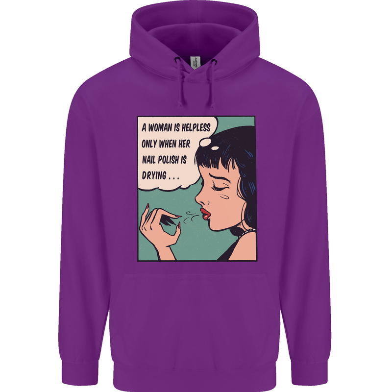 Woman Is Only Helpless Female Empowerment Mens 80% Cotton Hoodie Purple