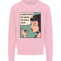 Woman Is Only Helpless Female Empowerment Mens Sweatshirt Jumper Light Pink