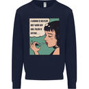 Woman Is Only Helpless Female Empowerment Mens Sweatshirt Jumper Navy Blue