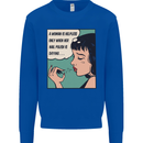 Woman Is Only Helpless Female Empowerment Mens Sweatshirt Jumper Royal Blue