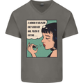 Woman Is Only Helpless Female Empowerment Mens V-Neck Cotton T-Shirt Charcoal