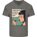 Woman Is Only Helpless Female Empowerment Mens V-Neck Cotton T-Shirt Charcoal