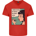 Woman Is Only Helpless Female Empowerment Mens V-Neck Cotton T-Shirt Red
