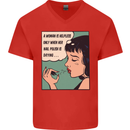 Woman Is Only Helpless Female Empowerment Mens V-Neck Cotton T-Shirt Red