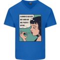 Woman Is Only Helpless Female Empowerment Mens V-Neck Cotton T-Shirt Royal Blue