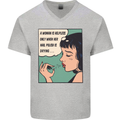 Woman Is Only Helpless Female Empowerment Mens V-Neck Cotton T-Shirt Sports Grey