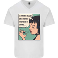 Woman Is Only Helpless Female Empowerment Mens V-Neck Cotton T-Shirt White