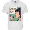 Woman Is Only Helpless Female Empowerment Mens V-Neck Cotton T-Shirt White
