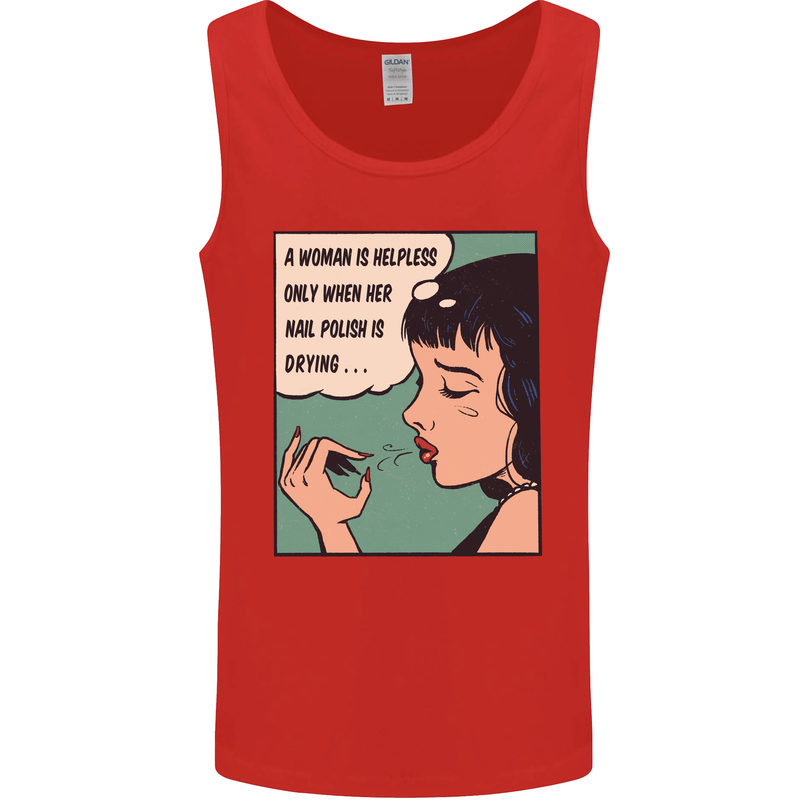 Woman Is Only Helpless Female Empowerment Mens Vest Tank Top Red