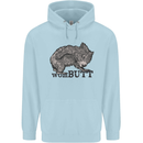 Wombutt Funny Wombat Childrens Kids Hoodie Light Blue