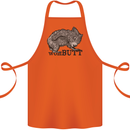 Wombutt Funny Wombat Cotton Apron 100% Organic Orange