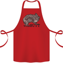 Wombutt Funny Wombat Cotton Apron 100% Organic Red
