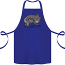 Wombutt Funny Wombat Cotton Apron 100% Organic Royal Blue