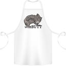 Wombutt Funny Wombat Cotton Apron 100% Organic White
