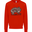 Wombutt Funny Wombat Kids Sweatshirt Jumper Bright Red