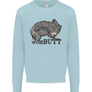 Wombutt Funny Wombat Kids Sweatshirt Jumper Light Blue