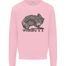 Wombutt Funny Wombat Kids Sweatshirt Jumper Light Pink