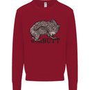 Wombutt Funny Wombat Kids Sweatshirt Jumper Red