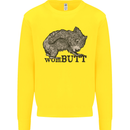 Wombutt Funny Wombat Kids Sweatshirt Jumper Yellow