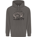 Wombutt Funny Wombat Mens 80% Cotton Hoodie Charcoal