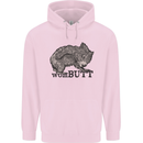 Wombutt Funny Wombat Mens 80% Cotton Hoodie Light Pink