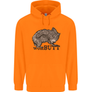 Wombutt Funny Wombat Mens 80% Cotton Hoodie Orange