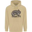 Wombutt Funny Wombat Mens 80% Cotton Hoodie Sand