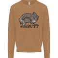 Wombutt Funny Wombat Mens Sweatshirt Jumper Caramel Latte