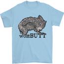 Wombutt Funny Wombat Mens T-Shirt 100% Cotton Light Blue
