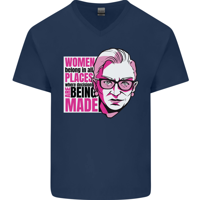 Women Empowerment Feminism Feminist Mens V-Neck Cotton T-Shirt Navy Blue