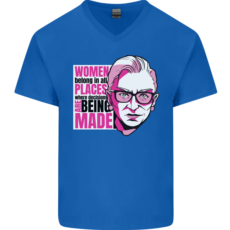 Women Empowerment Feminism Feminist Mens V-Neck Cotton T-Shirt Royal Blue