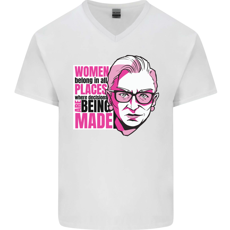 Women Empowerment Feminism Feminist Mens V-Neck Cotton T-Shirt White