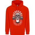 Work Hard Gym Training Top Workout Weights Mens 80% Cotton Hoodie Bright Red