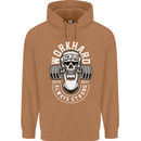 Work Hard Gym Training Top Workout Weights Mens 80% Cotton Hoodie Caramel Latte