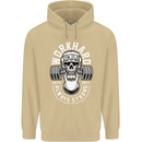 Work Hard Gym Training Top Workout Weights Mens 80% Cotton Hoodie Sand