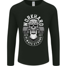 Work Hard Gym Training Top Workout Weights Mens Long Sleeve T-Shirt Black