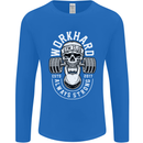 Work Hard Gym Training Top Workout Weights Mens Long Sleeve T-Shirt Royal Blue