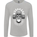 Work Hard Gym Training Top Workout Weights Mens Long Sleeve T-Shirt Sports Grey