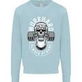 Work Hard Gym Training Top Workout Weights Mens Sweatshirt Jumper Light Blue
