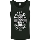 Work Hard Gym Training Top Workout Weights Mens Vest Tank Top Black