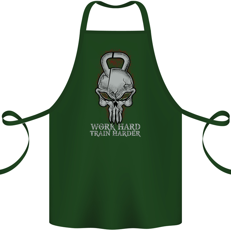 Work Hard Train Harder Training Top Workout Cotton Apron 100% Organic Forest Green
