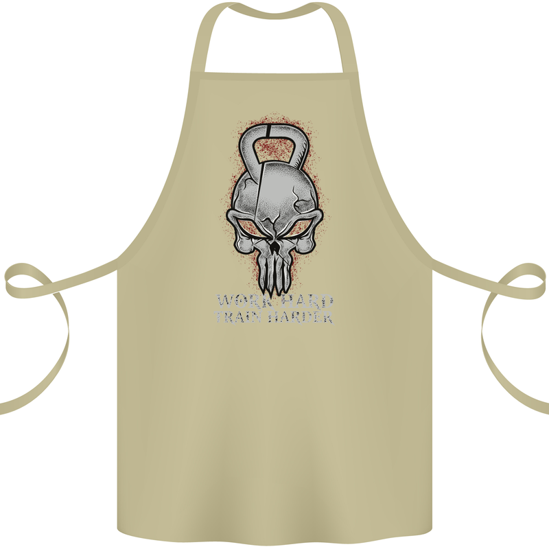 Work Hard Train Harder Training Top Workout Cotton Apron 100% Organic Khaki