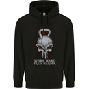 Work Hard Train Harder Training Top Workout Mens 80% Cotton Hoodie Black