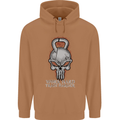 Work Hard Train Harder Training Top Workout Mens 80% Cotton Hoodie Caramel Latte