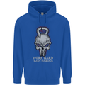 Work Hard Train Harder Training Top Workout Mens 80% Cotton Hoodie Royal Blue