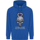 Work Hard Train Harder Training Top Workout Mens 80% Cotton Hoodie Royal Blue
