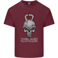 Work Hard Train Harder Training Top Workout Mens Cotton T-Shirt Tee Top Maroon