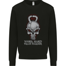 Work Hard Train Harder Training Top Workout Mens Sweatshirt Jumper Black