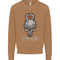 Work Hard Train Harder Training Top Workout Mens Sweatshirt Jumper Caramel Latte